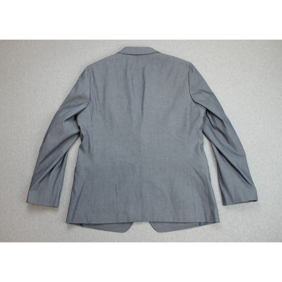 Banana Republic Blazer Mens 44R Gray Cotton Blend Stretch Tailored Fit 2 Buttons - Picture 3 of 9